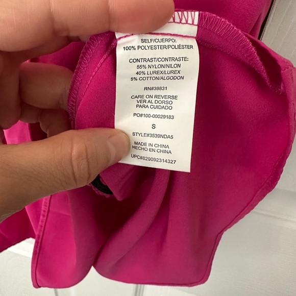 XOXO Fuchsia Halter Top with Black And Gold Lace - Picture 9 of 9